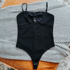 Express Black Spaghetti Strap Bodysuit (Size XS Petite)